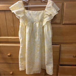 Edgehill Collection Beautiful Girl’s Yellow and White Angel Sleeve Dress Size 6